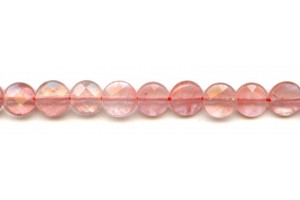 Cherry Quartz 12mm Faceted Coin