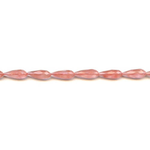 276-1143 Cherry Quartz <br>6x16 Faceted Teardrop