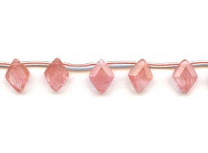 Cherry Quartz 12x16 Beveled Diamond Drop