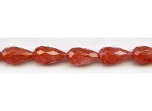 Cherry Quartz 12x22 Faceted Teardrop