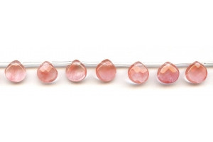 Cherry Quartz 10mm Flat Pear Briolette