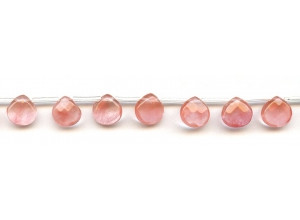 Cherry Quartz 10mm Flat Pear Briolette