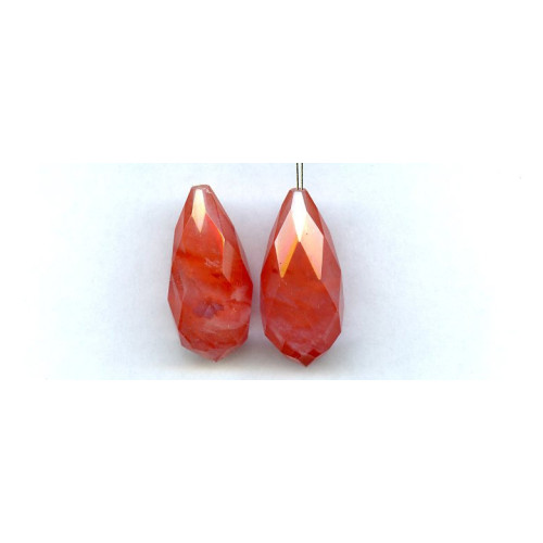 951-0010 Cherry Quartz <br>16x32 Teardrop Briolette Pendant