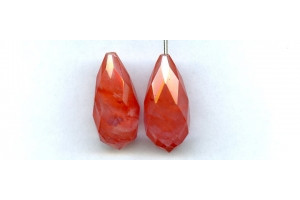 Cherry Quartz 16x32 Teardrop Briolette Pendant