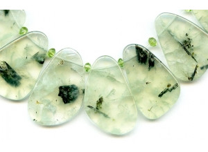 Green Tourmalinated Quartz 18-38mm Fancy Drop