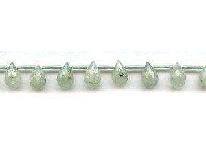 Green Tourmalinated Quartz 8x12 Teardrop Briolette