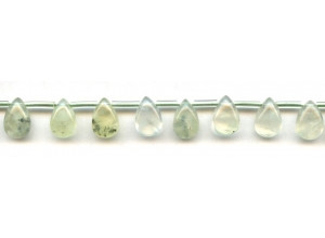 Green Tourmalinated Quartz 8x12 Flat Pear Drop