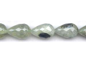 Green Tourmalinated Quartz 17x28 Faceted Teardrop