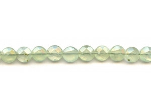 Green Tourmalinated Quartz 10mm Faceted Coin