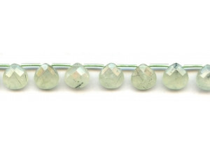 Green Tourmalinated Quartz 12x12 Flat Pear Briolette