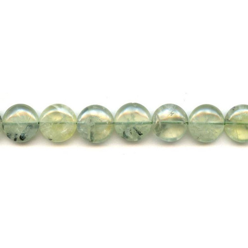 278-1080 Green Tourmalinated Quartz <br>15mm Dime