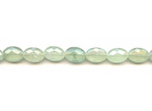 Green Tourmalinated Quartz 10x14 Faceted Flat Oval