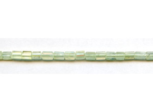 Green Tourmalinated Quartz 5x6 Faceted Tri-Tube