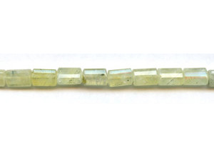 Green Tourmalinated Quartz 7x11 Faceted Tri-Tube