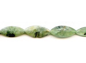 Green Tourmalinated Quartz 9-13x  Ridged Marquise