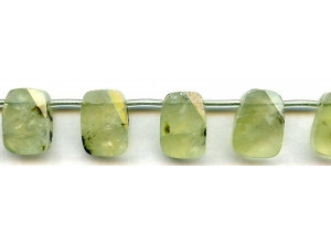 Green Tourmalinated Quartz 20x15 Faceted Twist Drop