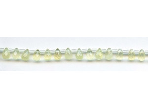 Green Tourmalinated Quartz 5x8 Teardrop Briolette