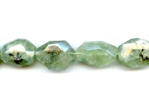 Green Tourmalinated Quartz 16-20x Faceted Nugget