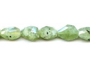 Green Tourmalinated Quartz 14-18x Faceted Flat Nugget