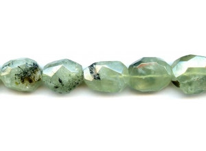 Green Tourmalinated Quartz 14-18x Faceted Flat Nugget