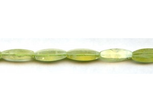 Green Tourmalinated Quartz 7x21 Faceted 4-sided Oval