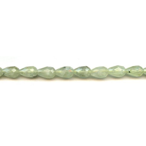 278-1224 Green Tourmalinated Quartz <br>8x12 Faceted Teardrop