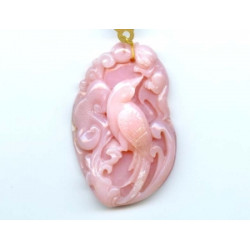 Pink Opal 66x44 Carved Pendant