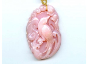 Pink Opal 66x44 Carved Pendant