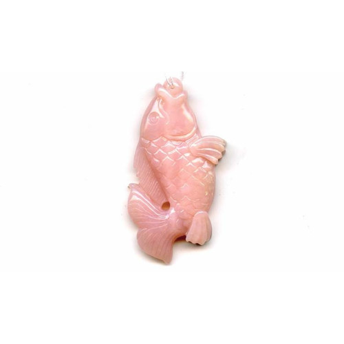 282-1220 Pink Opal <br>54x26 Carved Pendant