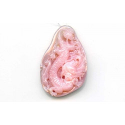 Pink Opal 58x40 Carved Pendant