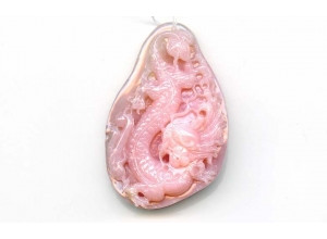 Pink Opal 58x40 Carved Pendant