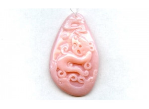 Pink Opal 54x34 Carved Pendant