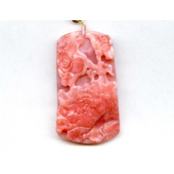 Pink Opal 64x36 Carved Pendant
