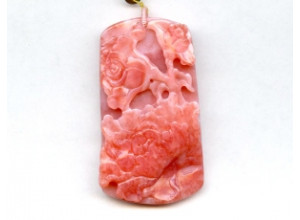 Pink Opal 64x36 Carved Pendant