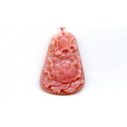 Pink Opal 50x36 Carved Pendant