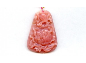 Pink Opal 50x36 Carved Pendant