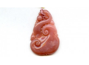 Pink Opal 50x35 Carved Pendant