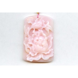 Pink Opal 60x40 Carved Pendant
