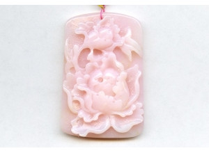 Pink Opal 60x40 Carved Pendant