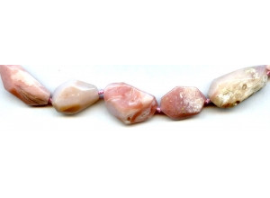 Pink Opal 12x Faceted Flat Nugget