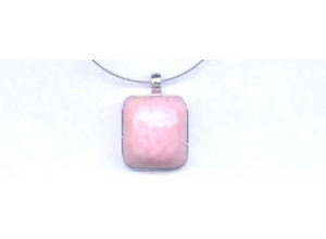 Pink Opal 20x22 Faceted Cabochon Pendant