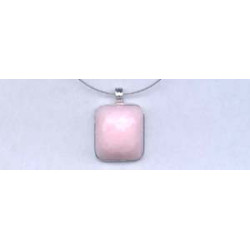 Pink Opal 20x22 Faceted Cabochon Pendant