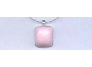 Pink Opal 20x22 Faceted Cabochon Pendant