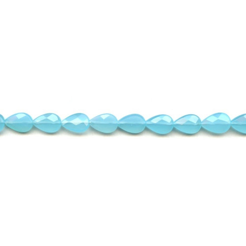 284-1084 Turquoise Quartz <br>8x12 Faceted Flat Pear