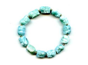 Larimar 9-10mm Carved Pichiu Bracelet