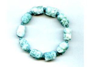 Larimar 11-12mm Carved Pichiu Bracelet