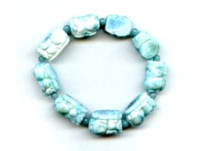 Larimar 12-14mm Carved Pichiu Bracelet