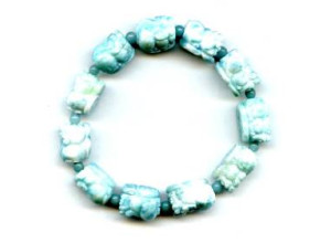 Larimar 12-14mm Carved Pichiu Bracelet