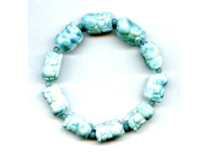 Larimar 17-19mm Carved Pichiu Bracelet