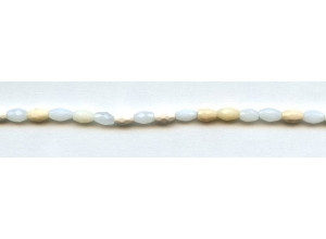 White Opal 4x6 Faceted Oval Rice